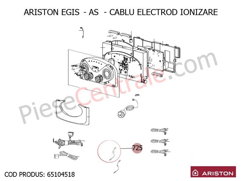 Poza Cablu electrod ionizare centrale termice Ariston Egis, AS