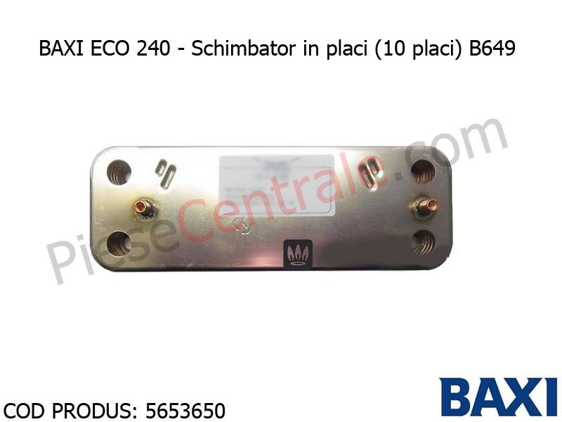 Poza Schimbator in placi (10 placi) B649 centrala termica Baxi Eco, Eco3 Compact