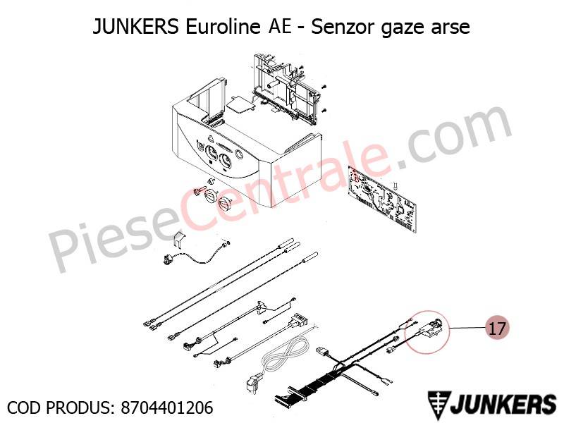 Poza Senzor gaze arse centrale termice Junkers Euroline AE, Bosch Gaz 3000W Midi