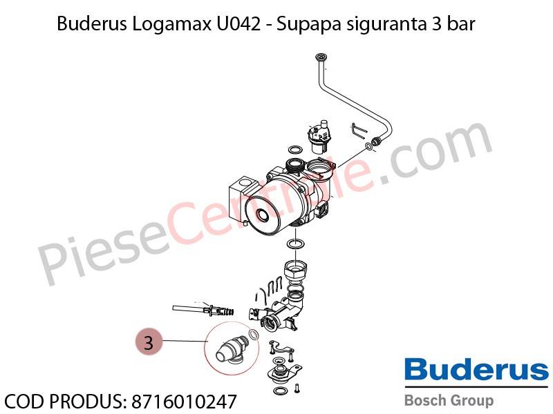 Poza Supapa de siguranta 3 bar centrala termica Buderus Logamax U042, Bosch Gaz 4000W