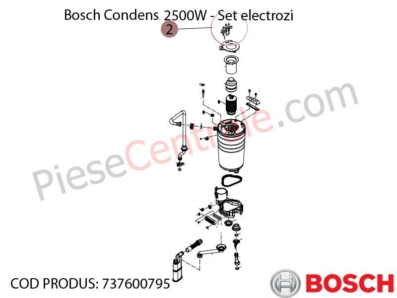 Poza Electrozi aprindere + ionizare Bosch Condens 2500W