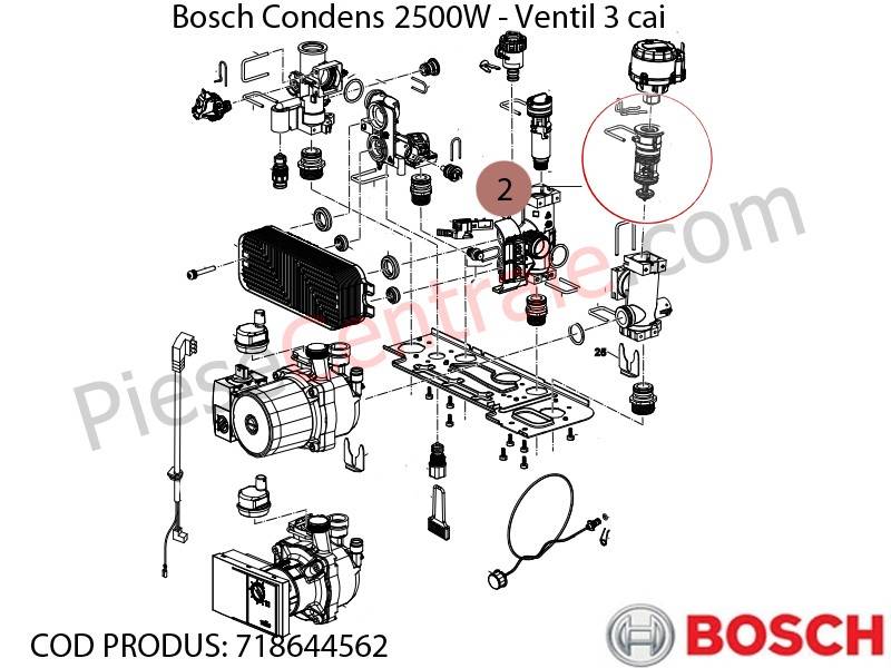 Poza Ventil 3 cai centrala termica Bosch Condens 2500W