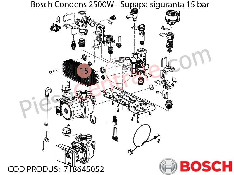 Poza Supapa siguranta 15 bar centrala termica Bosch Condens 2500W