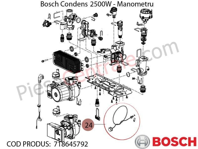 Poza Manometru centrala termica Bosch Condens 2500W