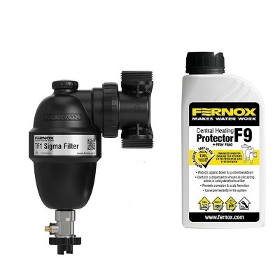 Poza Filtru antimagnetita Fernox TF1 Sigma si lichid protector Filter Fluid F9 500 ml. Poza 15838