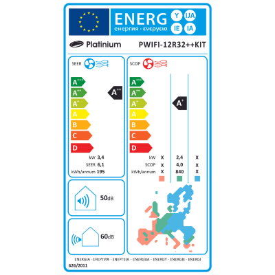Poza Aer conditionat Platinium Focus, PWIFI-12R32++KIT, Inverter, Wi-Fi, 12000 BTU, Clasa A++, Control activ de energie, silentios. Poza 17382