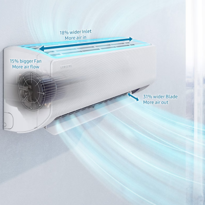 Poza Aparat aer conditionat Samsung WindFree Comfort, 12000 BTU, Clasa A++, control WiFi, flux de aer fara curent, confort maxim. Poza 18719