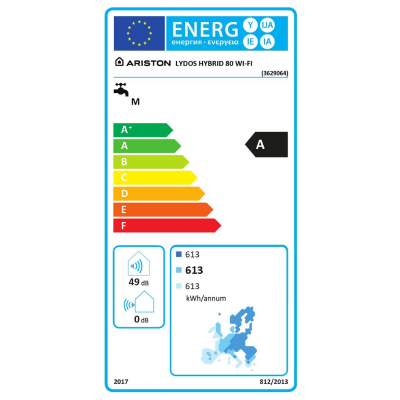 Poza Boiler cu pompa de caldura pentru apa calda menajera Ariston Lydos Hybrid WIFI - 100 Litri. Poza 19097