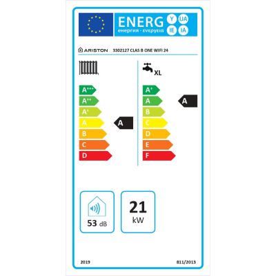 Poza Centrala termica pe gaz in condensare cu boiler incorporat Ariston Clas B One Plus WIFI 24 Kw. Poza 19355