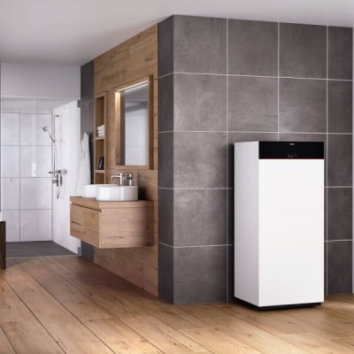 Poza Centrala termica in condensatie Viessmann Vitodens 111-F B1TG 25 kW cu boiler de 100 litri, kit de evacuare inclus. Poza 19501