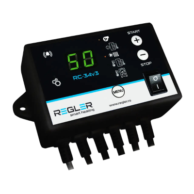 Poza Controler centrala cu puffer Regler RC 34v3, comanda pompa puffer, pompa IC si ventilator, optional termostat de ambient. Poza 19790