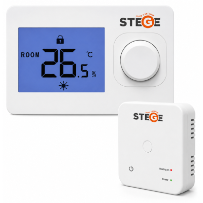 Poza Termostat ambient Stege WT100 RF, fara fir, neprogramabil. Poza 20112