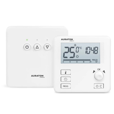 Poza Termostat ambient Auraton Libra SET, fara fir, programabil, alb. Poza 20131