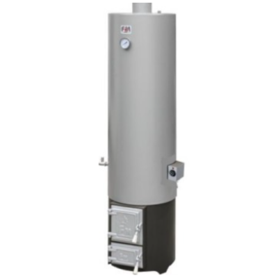 Poza Ansamblu boiler pe lemne si electric 120 litri otel Miklos Steel, cu focar cu usi din fonta, rezistenta 2 kW. Poza 20188