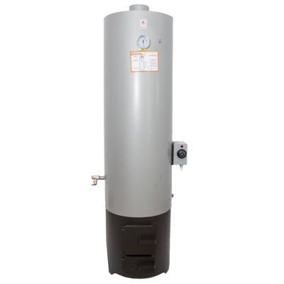 Poza Ansamblu boiler pe lemne si electric 120 litri otel Miklos Steel, cu focar economic usi din tabla, rezistenta 2 kW. Poza 20194