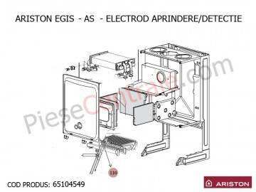 Poza Electrod aprindere-detectie centrale termice Ariston Egis, AS, Genus, Clas