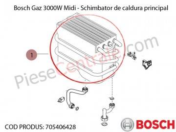 Poza Schimbator caldura centrala termica Bosch Gaz 3000W Midi