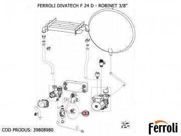Poza Robinet 3/8 centrale termice Ferroli Divatop F, Divatech F 24 D, Econcept Tech 35 A
