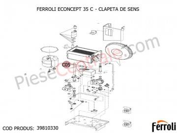 Poza Clapeta sens centrala termica Ferroli Econcept