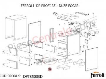 Poza Duze focar centrala pe lemne Ferroli DP 35 Profi