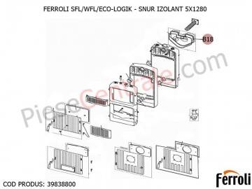 Poza  Snur izolant 5X1280 pentru centrale pe lemne Ferroli SFL, WFL, ECO LOGIC