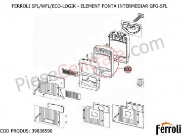 Poza Element fonta intermediar pentru centrale pe lemne Ferroli SFL, WFL, ECO LOGIC