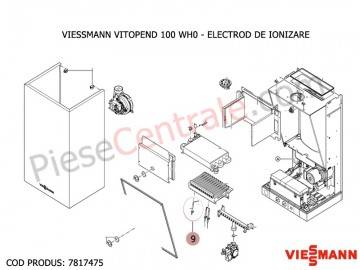Poza Electrod de ionizare centrala termica Viessmann Vitopend 100 WH0
