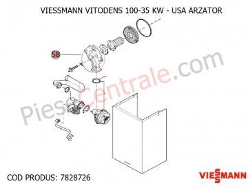 Poza Usa arzator centrala termica Viessmann Vitodens 100 35 WB1B