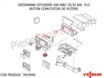 Poza Buton comutator de putere centrala termica Viessmann Vitodens 200