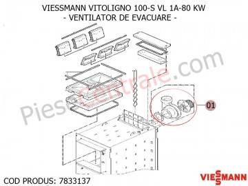 Poza Ventilator de evacuare centrala pe lemne Viessmann Vitoligno 100 S VL 1A-80 KW
