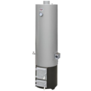 Ansamblu boiler pe lemne si electric 120 litri otel Miklos Steel, cu focar cu usi din fonta, rezistenta 2 kW