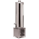 Ansamblu boiler pe lemne 90 litri inox Miklos Steel, cu focar economic usi din tabla